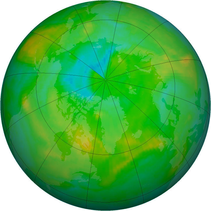 Arctic ozone map for 13 July 1999